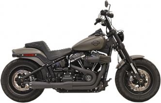 Bassani Exhaust 4 Inch Diameter Road Rage Megaphone 2-Into-1 Exhaust System in Black Finish For 2018-2023 Softail Slim & Fat Bob Models (1S92RB)