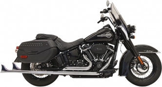 Bassani Exhaust 33 Inch Fishtail 1-7/8 Inch Exhaust System Without Baffles 2-Into-2 in Chrome Finish For 2018-2023 Softail Deluxe & Heritage Classic Models (1S76E-33)