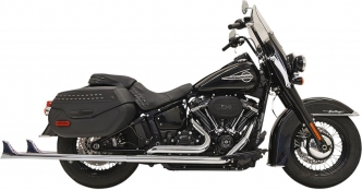 Bassani Exhaust 39 Inch Fishtail 1-7/8 Inch Exhaust System Without Baffles 2-Into-2 in Chrome Finish For 2018-2023 Softail Deluxe & Heritage Classic Models (1S76E-39)