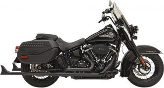 Bassani Exhaust 33 Inch Fishtail 1-7/8 Inch Exhaust System 2-Into-2 in Black Finish For 2018-2023 Softail Deluxe & Heritage Classic Models (1S76EB33)