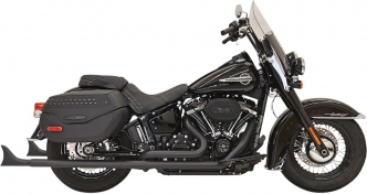Bassani Exhaust 33 Inch Fishtail 2-1/4 Inch Diameter Exhaust System Without Baffles 2-Into-2 in Black Finish For 2018-2023 Softail Deluxe & Heritage Classic Models (1S86EB33)
