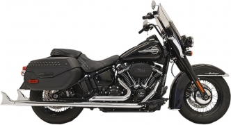 Bassani Exhaust 33 Inch Fishtail 2-1/4 Inch Diameter Exhaust System Without Baffles 2-Into-2 in Chrome Finish For 2018-2020 Softail Deluxe & Heritage Classic Models (1S86E-33)