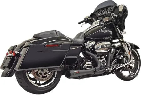 Bassani Road Rage Short System In Black With Megaphone Muffler For Harley Davidson 2017-2024 Touring Models (1F42RB)