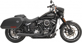 Bassani Exhaust 4 Inch Diameter Road Rage Megaphone 2-Into-1 Exhaust System in Black Finish For 2018-2023 Softail Sport Glide Models (1S81RB)