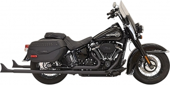 Bassani Exhaust 39 Inch Fishtail 2-1/4 Inch Diameter Exhaust System Without Baffles 2-Into-2 in Black Finish For 2018-2023 Softail Deluxe & Heritage Classic Models (1S86EB39)