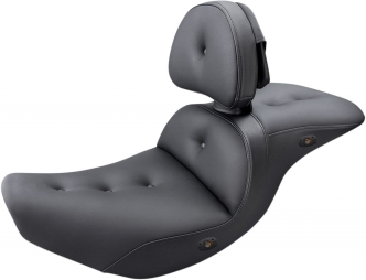 Saddlemen Touring Heated Roadsofa PT Seat 2-Up Seat With Driver's Backrest in Black For 2014-2020 Indian Models (I14-07-181BRHCT)