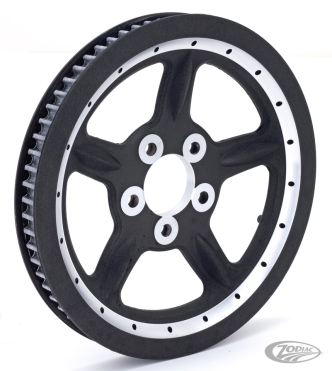 Zodiac OEM Style Wheel Pulley In Wrinkle Black For 2012-2022 Sportster Iron, 2007-2012 Nightster & 2011, 2016-2020 Sportster Custom  (740586)