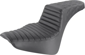 Saddlemen Step-Up TR Front & Rear LS 2-Up Seat in Black For 2018-2023 Deluxe FLDE, Heritage FLHC/S & Slim FLSL Models (818-33-176)