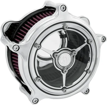 Roland Sands Design Clarity Air Cleaner Kit in Chrome Finish For CV Carb, 1993-2006 All B.T., Delphi Inj. 2001-2015 Softail, 2004-2017 Dyna (Excluding 2017 FXDLS), 2002-2007 FLT/Touring Models (0206-2059-CH)