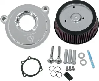 Arlen Ness Big Sucker Stage 1 Air Cleaner Kit With Chrome Backing Plate & Pre-Oiled Filter For Harley Davidson 1999-2017 Twin Cam (Exc. E-Throttle & 99-01 FLT) (18-507)