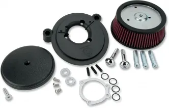 Arlen Ness Smooth Stage 1 Big Sucker Air Cleaner Kit In Black With Pre-Oiled Filter For Harley Davidson 1999-2017 Twin Cam (Exc. E-Throttle & 99-01 FLT) (18-326)