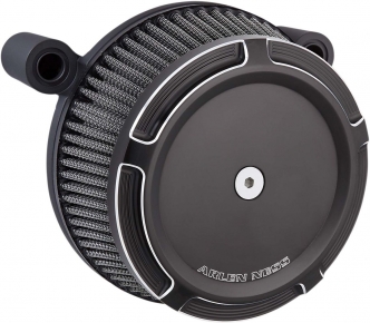 Arlen Ness Beveled Stage 1 Big Sucker Air Cleaner Kit In Black With Synthetic Air Filter For Harley Davidson 1999-2017 Dyna, Softail & Touring Models (Excl. E-Throttle) (50-841)