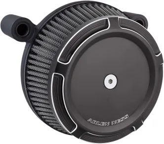 Arlen Ness Beveled Stage 1 Big Sucker Air Cleaner Kit In Black With Synthetic Air Filter For Harley Davidson 1999-2017 Twin Cam (Exc. E-Throttle & 99-01 FLT) (50-841)
