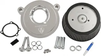 Arlen Ness Big Sucker Stage 1 Air Cleaner Kit With Chrome Backing Plate & Synthetic Filter For Harley Davidson 1999-2017 Twin Cam (Exc. E-Throttle & 99-01 FLT) (50-515)