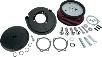 Arlen Ness Smooth Stage 1 Big Sucker Air Cleaner Kit In Black With Pre-Oiled Filter For Harley Davidson 1991-2021 Sportster Models (18-329)