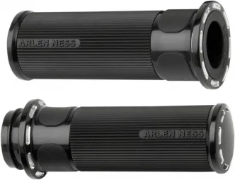 Arlen Ness Grips Slot Track Fusion Throttle By Wire in Black Finish For 2008-2023 Harley Davidson Electronic Throttle Models (07-303)