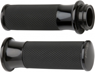 Arlen Ness Smooth Fusion Grips in Black Finish For 2008-2023 Harley Davidson Electronic Throttle Models (07-323)