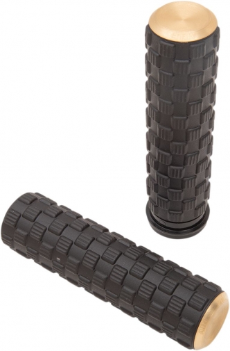 Arlen Ness Fusion Air Trax Grips in Brass Finish For 2008-2023 Harley Davidson Electronic Throttle Models (07-355)