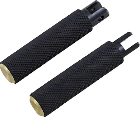 Arlen Ness Knurled Rider Footpegs In Brass Finish For 2018-2025 Softail & 2021-2025 Sportster RH Models (07-944)
