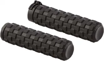 Arlen Ness Air Trax Grips In Black Finish For 1974-2023 Harley Davidson Motorcycles with Single Or Dual Throttle Cables (07-350)