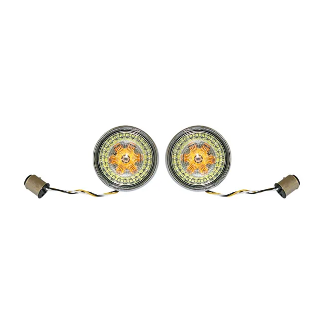 4x Orange BA15S COB LED Bulbs – 1156 Replacement – For Turn Signals, Scooters, Motorcycles – 12V