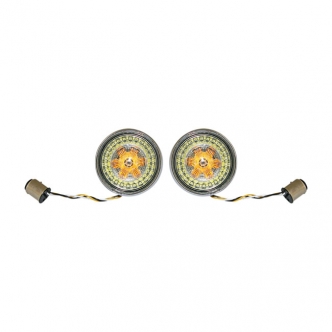 Custom Dynamics ProBEAM ECE Approved Amber/White Dynamic Ringz With Smoked Lenses For Harley Davidson Motorcycles (PB-AW-ECE-1156)