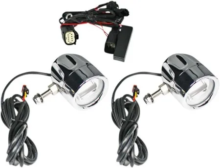 Custom Dynamics ProBEAM L.E.D. Halo Fog Lights In Chrome Finish For Harley Davidson 2009-2013 Touring Motorcycles (PB-FOG-SS8-C)