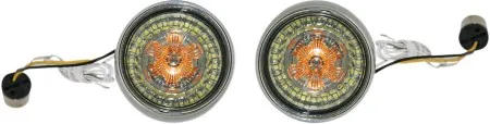 Custom Dynamics ProBEAM HDI Bullet Bezel Dynamic Ringz L.E.D. Front Turn Signals In Chrome With Smoke Lens For Harley Davidson Motorcycles (PB-BB-AW-1156CS)