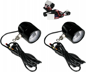 Custom Dynamics ProBEAM L.E.D. Halo Fog Lights In Black For Harley Davidson 1997-2013 Motorcycles (PB-FOG-HD-B)