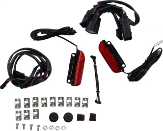 Custom Dynamics Saddlebag Rail L.E.D. Light Bars With Red Lens For Harley Davidson 2010-2013 Street Glide CVO & Road Glide Custom CVO Motorcycles (CD-LR-11-R)