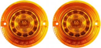 Custom Dynamics Flat ProBEAM Solid Rear Amber 1156 L.E.D. Inserts With Amber Lenses For Harley Davidson Motorcycles (PB-A-1156-T)