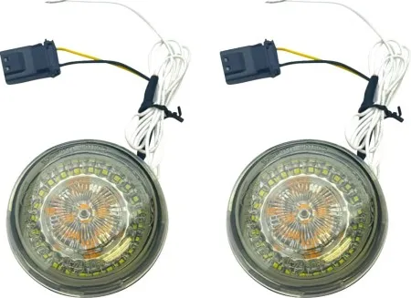 Custom Dynamics ProBEAM Dynamic Ringz ECE Approved Turn Signals With Amber & White L.E.D. (PB-AW-ECE-JAE)