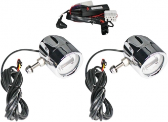 Custom Dynamics ProBEAM L.E.D. Halo Fog Lights In Chrome For Harley Davidson 1997-2013 Motorcycles (PB-FOG-HD-C)