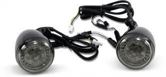 Custom Dynamics ECE Approved ProBEAM Ringz Turn Signals In Black With Amber/White L.E.D. For Indian 2014-2020 Motorcycles (PB-IND-ECE-AW-B)