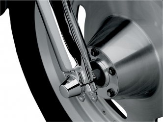 Kuryakyn Front Axle Caps In Smooth In Chrome Finish For Harley Davidson Motorcycles (1213)