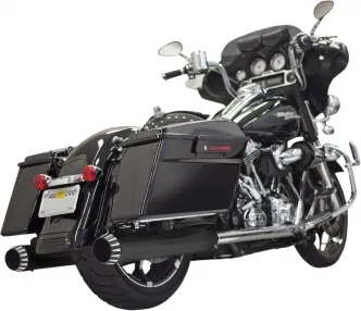 Bassani 4 Inch Straight Can QNT Quiet Muffler In Black With Black Billet End Cap For Harley Davidson 1995-2016 Touring Models (1F7QNT5B)