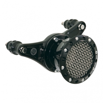 Roland Sands Design Nostalgia Velocity Stack in Black Anodized Finish For CV Carb, 1993-2006 All B.T., Delphi Inj, 2001-2015 Softail, 2004-2017 Dyna (Excluding 2017 FXDLS), 2002-2007 FLT/Touring Models (0204-2001-B)