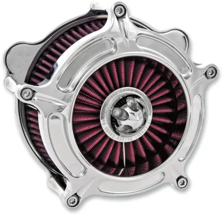 Roland Sands Design Turbine Air Cleaner in Chrome Finish For 2016-2017 Softail, 2017 FXDLS, 2008-2016 Touring, Trike (E-Throttle) Models (0206-2038-CH)