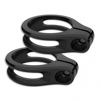 Roland Sands Design 41mm Turn Signal Fork Mount in Gloss Black Finish For All HD Models With 41mm Forks (0207-2012-B)