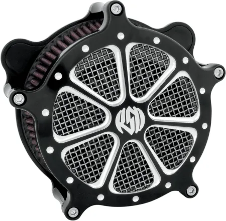 Roland Sands Design Venturi Speed 7 Air Cleaner Kit In Contrast Cut Finish For CV Carb., 1993-2006 All B.T., Delphi Inj., 2001-2015 Softail, 2004-2017 Dyna (Excluding 2017 FXDLS), 2002-2007 FLT/Touring Models (0206-2003-BM)