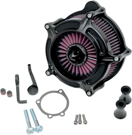 Roland Sands Design Turbine Air Cleaner Kit in Black Finish For 2016-2017 Softail, 2017 FXDLS, 2008-2016 Touring, Trike (E-Throttle) Models (0206-2038-B)
