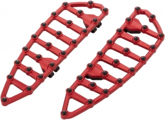 Arlen Ness MX Billet Driver Floorboards In Anodized Red For 1980-2021 Touring, 1986-2017 Softail and 2012-2016 Dyna FLD Switchback Models (06-893)