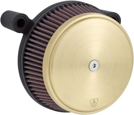 Arlen Ness Stage 1 Big Sucker Air Cleaner Kit In Brass Finish With Pre-Oiled Filter For Harley Davidson 1991-2022 Sportster Models (18-743)