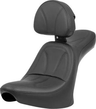 Saddlemen King Seat With Driver Backrest For Harley Davidson 2000-2006 FXST Softail, FLSTF Fat Boy & FLST/C Heritage Models (816HFJ)