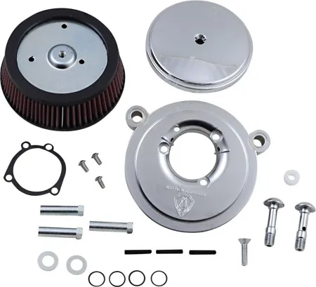 Arlen Ness Smooth Stage 1 Big Sucker Air Cleaner Kit In Chrome Finish With Pre-Oiled Filter For Harley Davidson 1993-1999 Dyna, Softail & Touring Models (18-322)