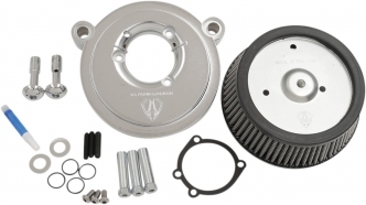 Arlen Ness Big Sucker Stage 1 Air Cleaner Kit With Chrome Backing Plate & Synthetic Filter For Harley Davidson 1993-1999 Dyna, Softail & Touring Models (50-516)