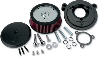 Arlen Ness Smooth Stage 1 Big Sucker Air Cleaner Kit In Black With Pre-Oiled Filter For Harley Davidson 2008-2016 Touring & 2016-2017 Softail Models (18-325)