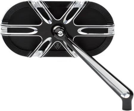 Arlen Ness Deep Cut Caged Right Hand Mirror in Black Finish (13-166)