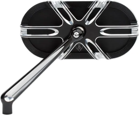 Arlen Ness Deep Cut Caged Left Hand Mirror in Black Finish (13-164)