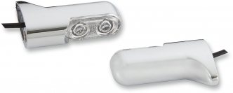 Arlen Ness Rear Direct Bolt On Turn Signals in Chrome Finish With Red Light For 2000-2010 FXST, 1999-2017 FXD/FXDWG, 2004-2020 XL Models With Conventional Style Signals (12-740)